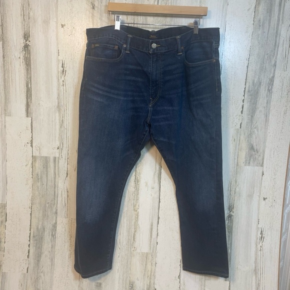 Polo Ralph Lauren Jeans Mens 40 Dark Wash Blue Hampton Relaxed Straight Classic - Picture 1 of 8